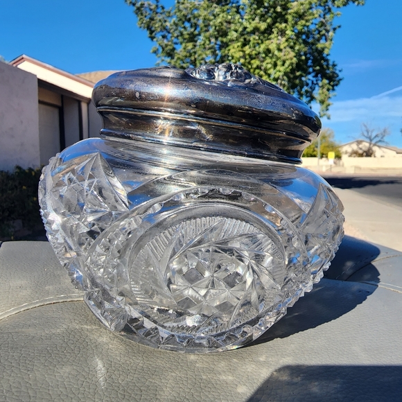 Collectable Vintage glass powder jar